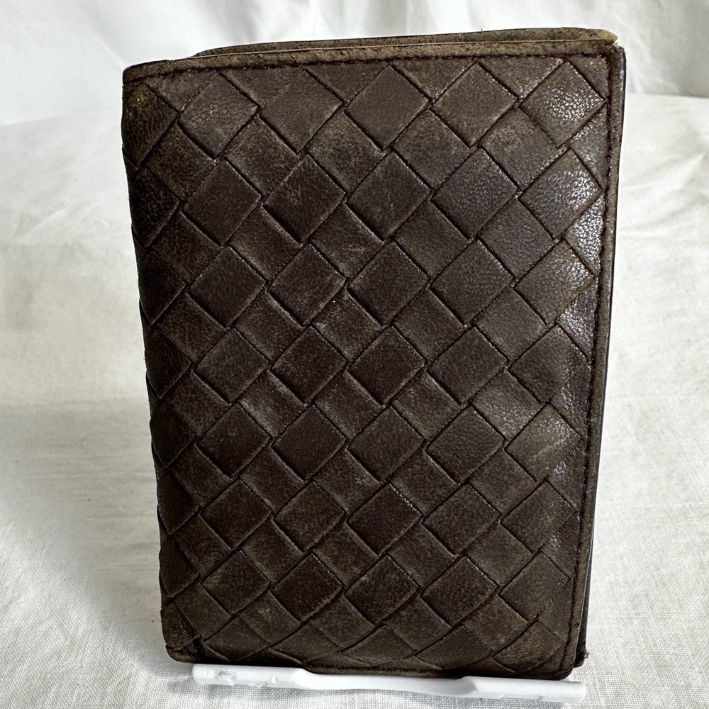 Bottega Venta Italian Leather Chocolate Brown Card Case